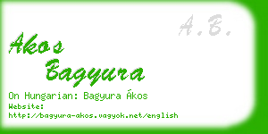 akos bagyura business card